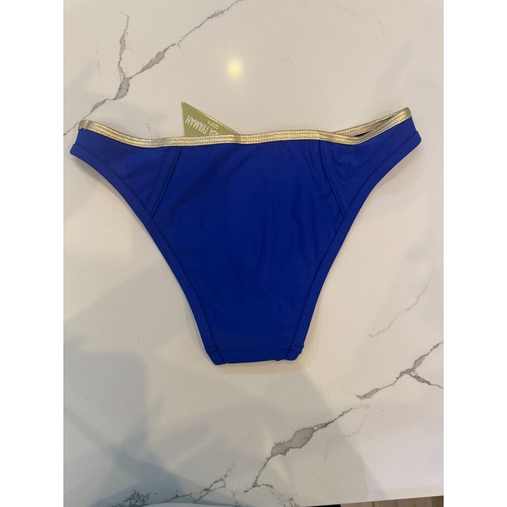 NWT‎ Andrea Iyamah Deshi Bikini Bottom Blue & Gold Swimwear Size M - Picture 5 of 9